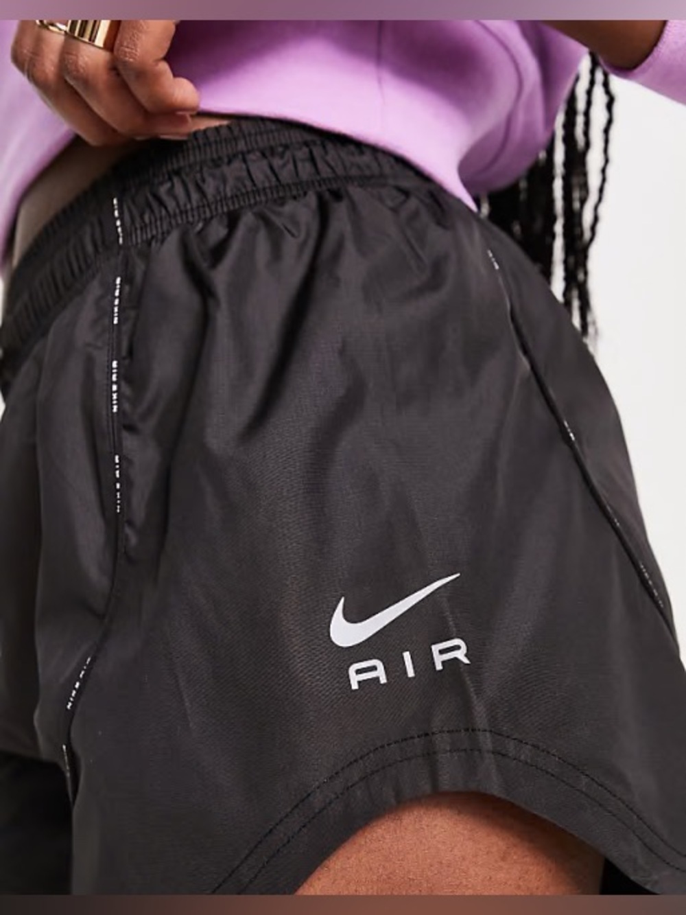 Nike Air | Women's Black Athletic Running Shorts with White Logo 3” inseam
